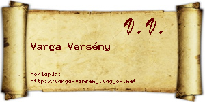 Varga Versény névjegykártya